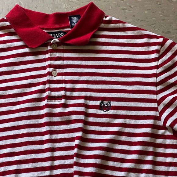 White & Red Chaps Unisex Polo - Picture 3 of 5